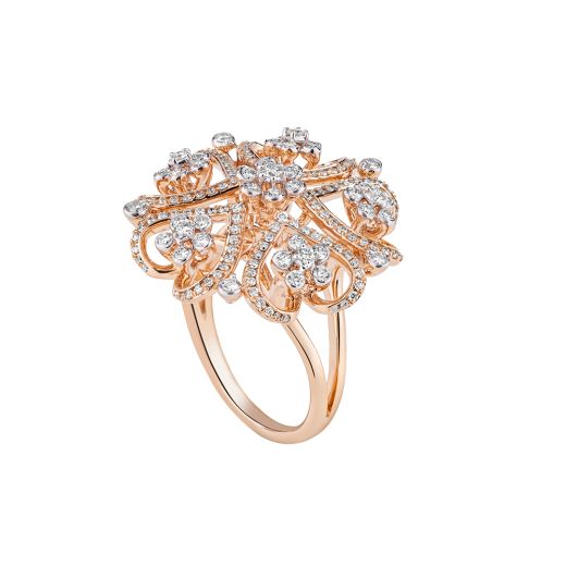Shimmering Rose Gold and Diamond Ring