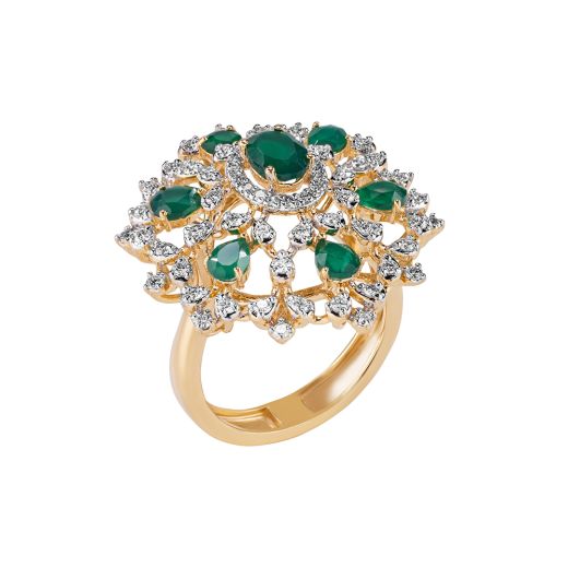 Luxurious Diamond and Emerald Ring