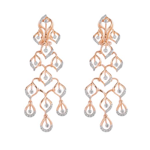 Alluring Rose Gold and Diamond Earrings