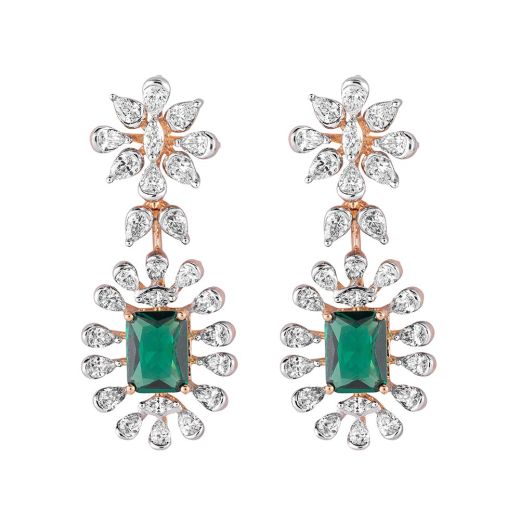 Mesmerising Diamond and Emerald Earrings