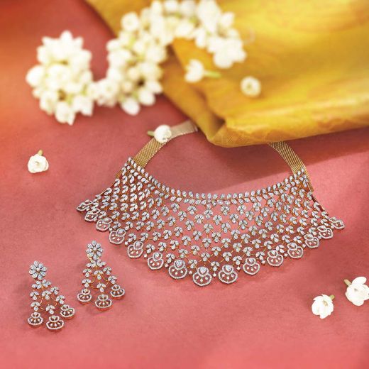 Charismatic Diamond Choker Necklace Set