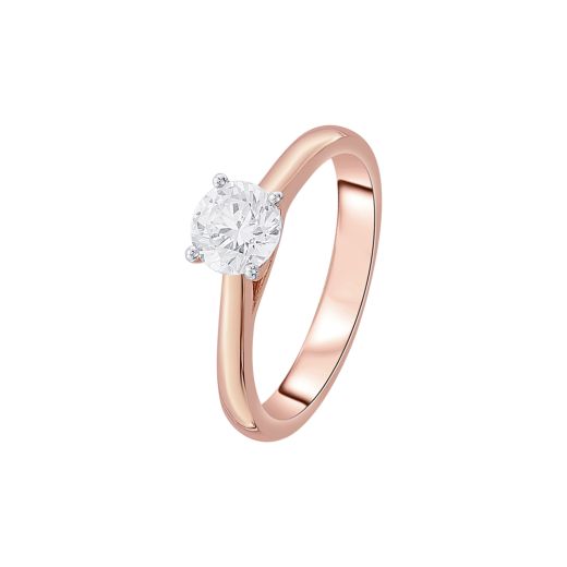 Elegant 18KT Rose Gold Solitaire Finger Ring 