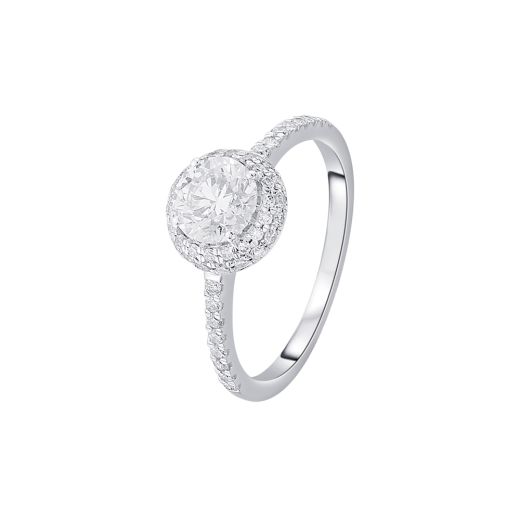 Dazzling Diamond Halo Design Solitaire Ring