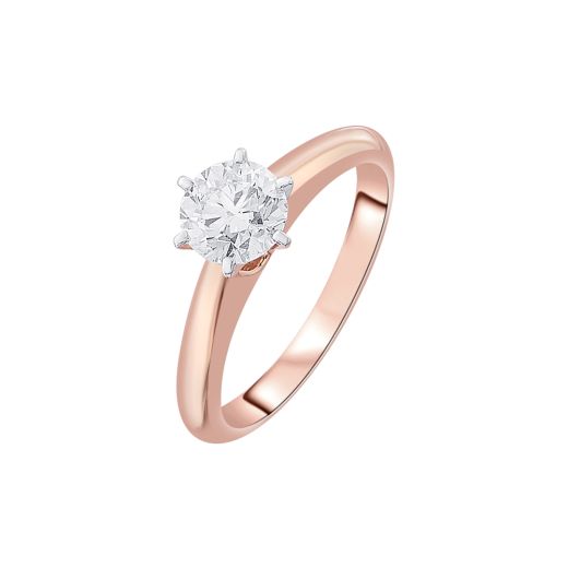 Alluring Solitaire Diamond Finger Ring in 18KT Rose Gold