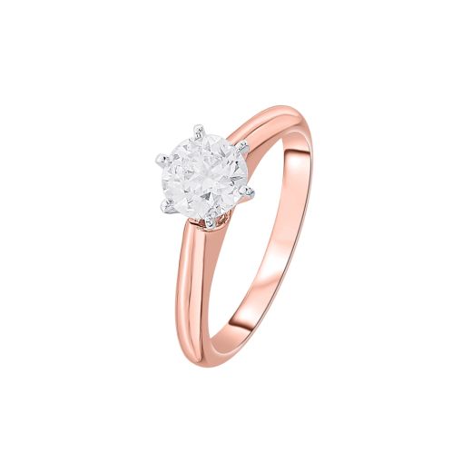 Eclectic 18KT Rose Gold Solitaire Ring