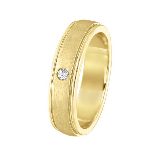 Men's Diamond Finger Ring in 14KT Yellow Gold