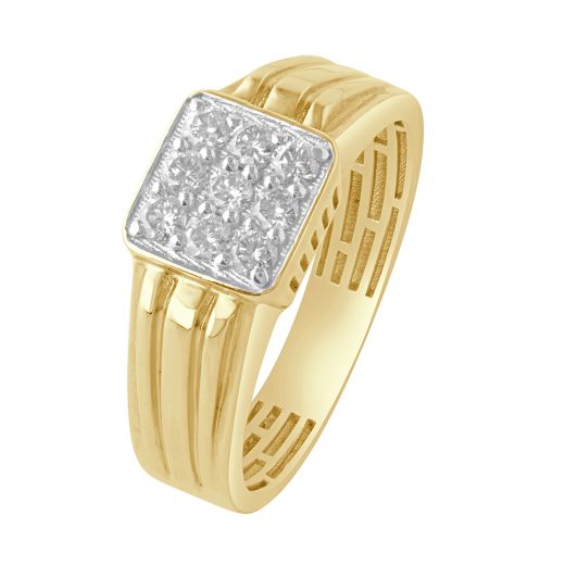 Square Design Diamond Men's Ring