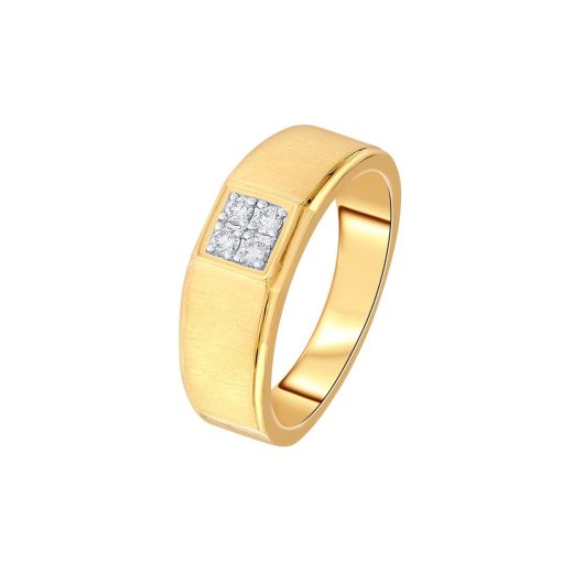 Luxurious 18KT Yellow Gold and Diamond Ring for Men