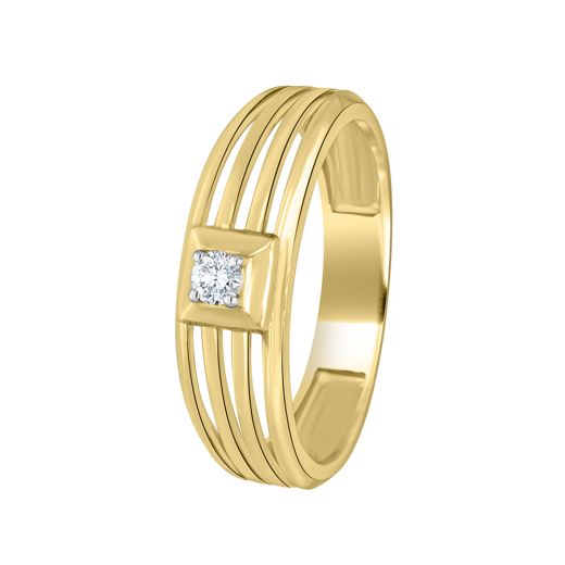 Elegant Finger Ring For Men in Yellow Gold