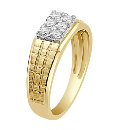 Stylish Men's Ring in 18KT Yellow Gold