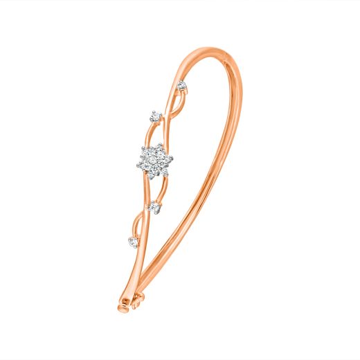 Appealing Floral Design Diamond Bracelet
