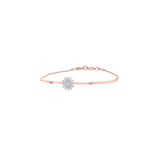 Appealing Floral Burst Diamond Bracelet