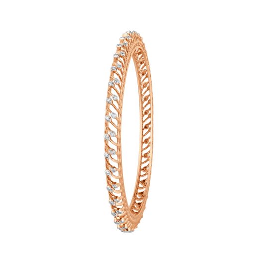 Fascinating 18KT Rose Gold and Diamond Bangle