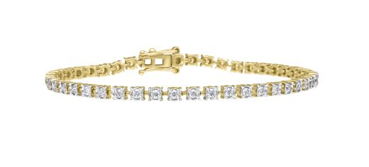 Sparkling Diamond and Yellow Gold Crown Star Bracelet