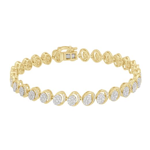 Sparkling Circle Design Diamond Bracelet