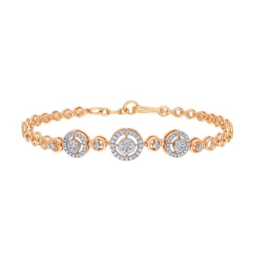 18KT Rose Gold Bracelet Embellished with Diamonds