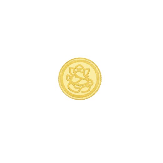 Glowing 24Kt Yellow Gold 2 GM Coin