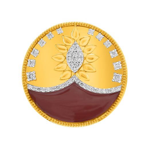 Eternal Brilliance Diamond-Studded Gold Diya Coin