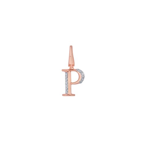 P Alphabet 14KT Rose Gold and Diamond Pendant