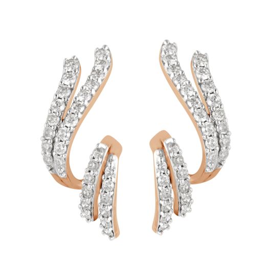 Ribbon Design Rose Gold Desired  Earrings