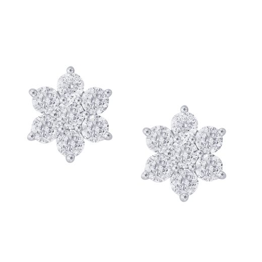 Delicate Diamond Crown Star Stud Earrings