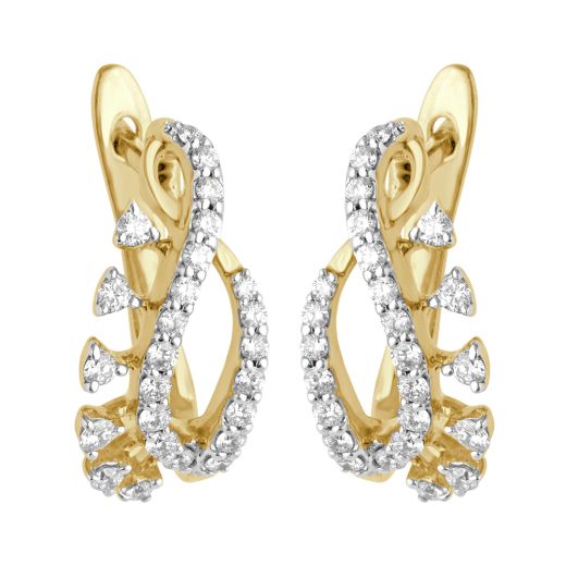 Semi Circular Diamond Embellished Earrings