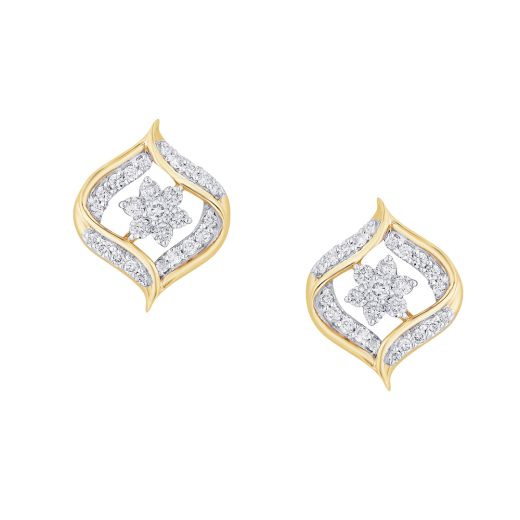 Sparkling Yellow Gold Earrings