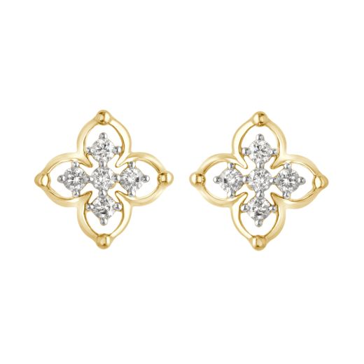 Gorgeous 14KT Yellow Gold and Diamond Earrings