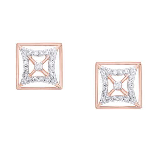 Brilliant Earrings in Square Diamond Design