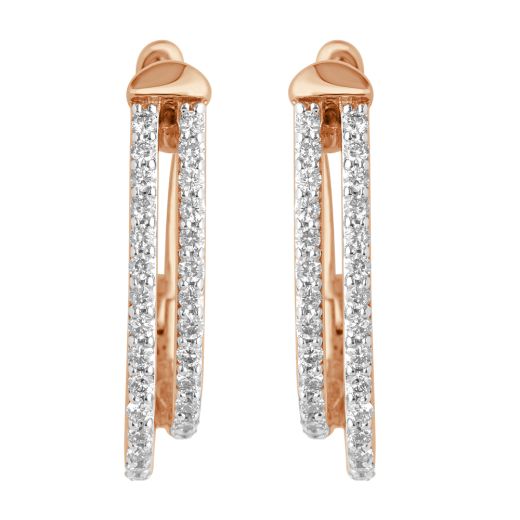Gorgeous 14KT Rose Gold Diamond Earrings