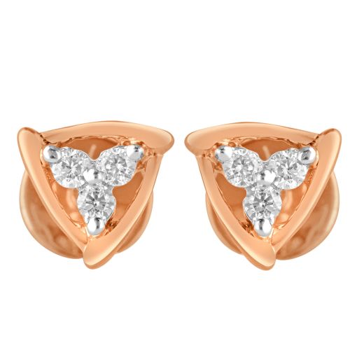 Contemporary 14KT Rose Gold Stud Earrings