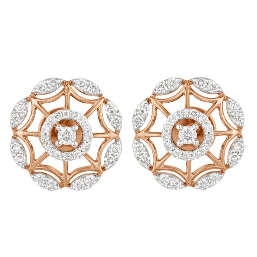 Charming Rose Gold and Diamond Earrings