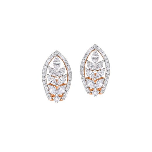 Leaf Design Diamond Earrings