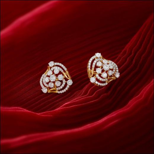 Shimmering Diamond Crown Star Earrings