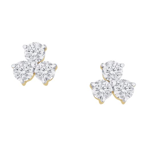 Enchanting Crown Star Diamond Studs in Rose Gold
