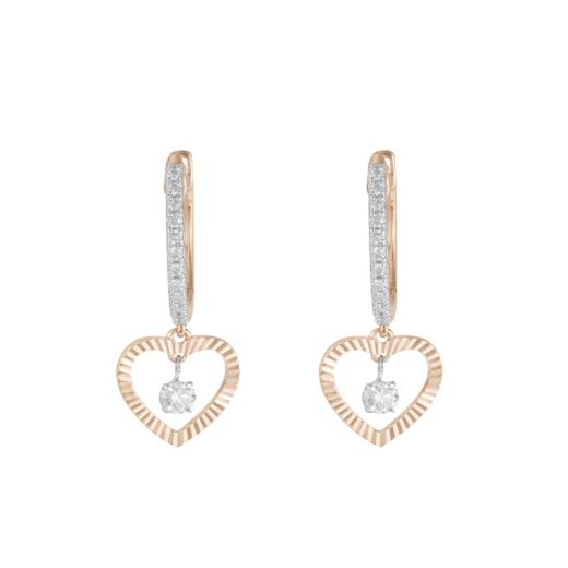 Heart Pattern Diamond Earrings