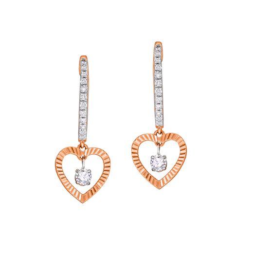 Sweetheart Pattern Diamond Earrings