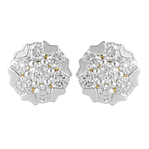 Dainty Heart Design Diamond Earrings