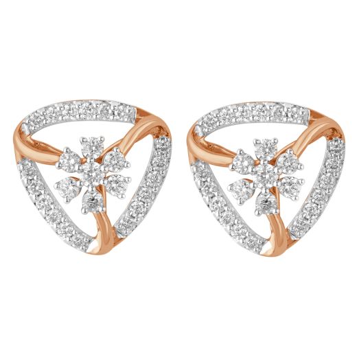 Everyday Wear Rose Gold and Diamond Earrings