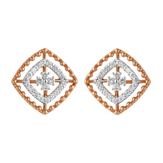 Square Studded Diamond Earrings