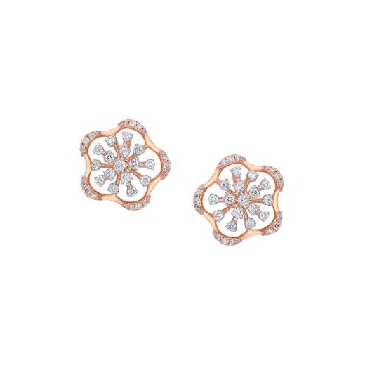 Curved Diamond Embellished Earrings