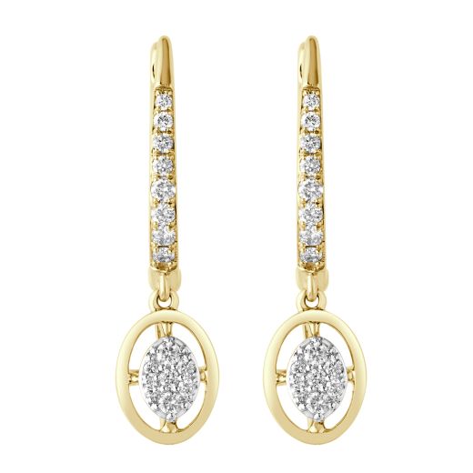 Elegant Round Earrings Crafted With Diamonds