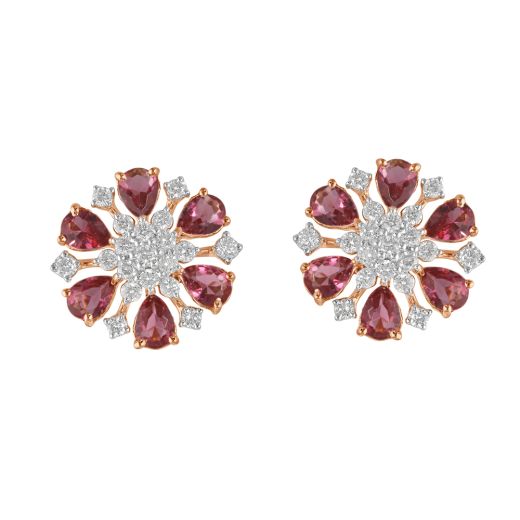 Versatile Pink Gemstones and Diamond Earrings