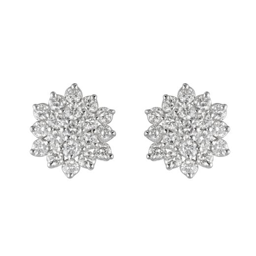 Glamorous Snowflake Design Diamond Studs