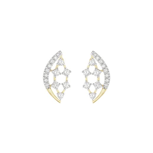 Graceful Yellow Gold Diamond Earrings