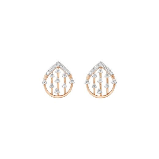 Charming Rose Gold Diamond Earrings