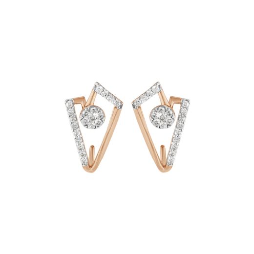 Gleaming Rose Gold Diamond Earrings