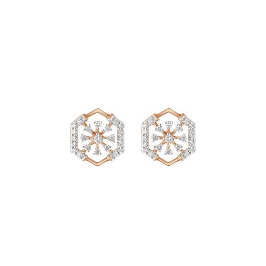 Shimmering Rose Gold Diamond Earrings