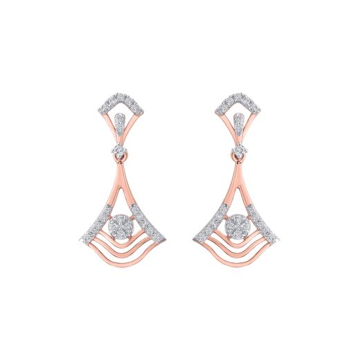 Shimmery Drop Design Diamond Earrings