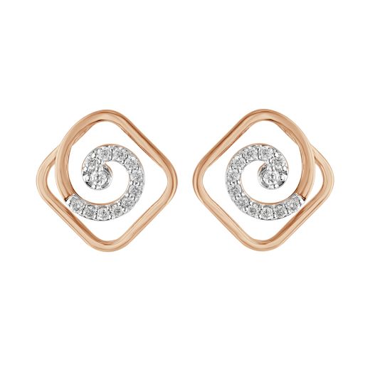 Timeless Rose Gold and Diamond Studs Earring